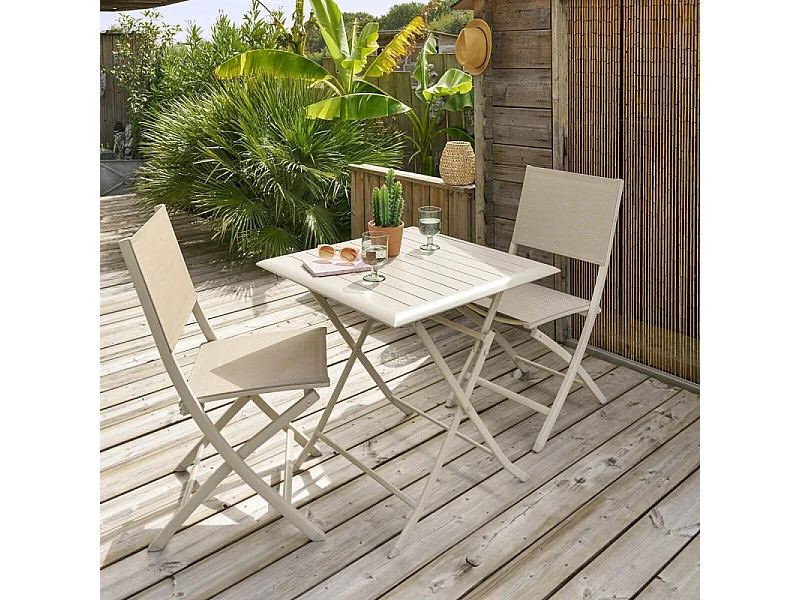 Chaise pliante Modula lin/argile Hespéride