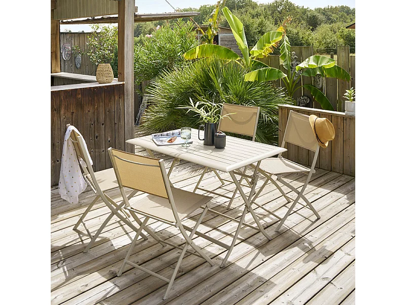 Chaise pliante Modula lin/argile Hespéride