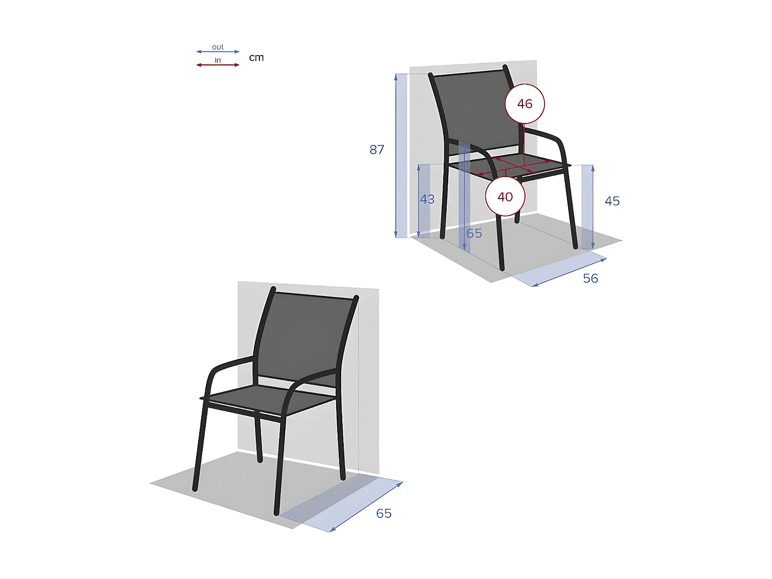 Fauteuil empilable Piazza Hespéride lin/argile