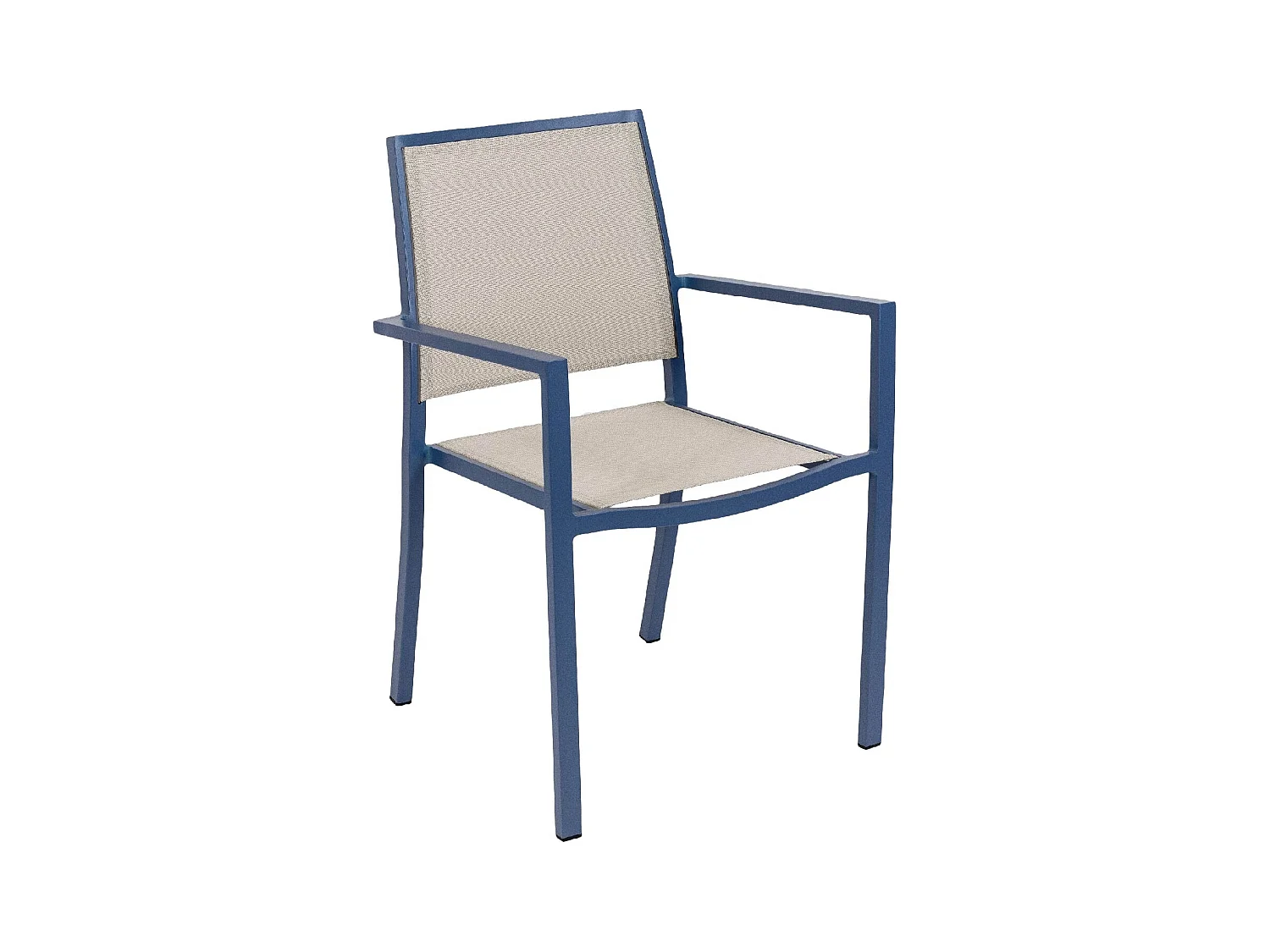 Fauteuil empilable Santorin en aluminium finition uni gris-bleuté - Jardiline