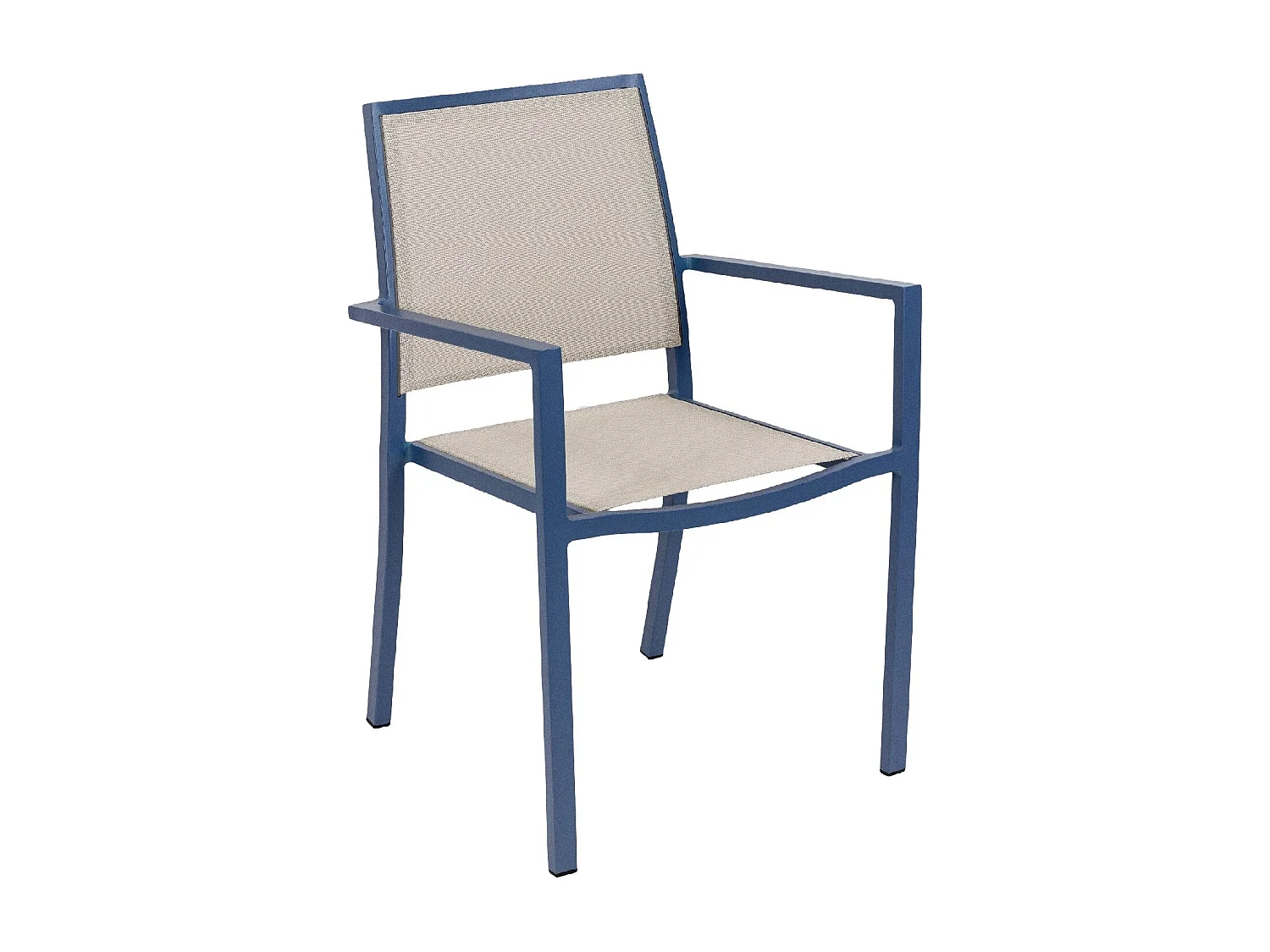 Fauteuil empilable Santorin en aluminium finition uni gris-bleuté - Jardiline