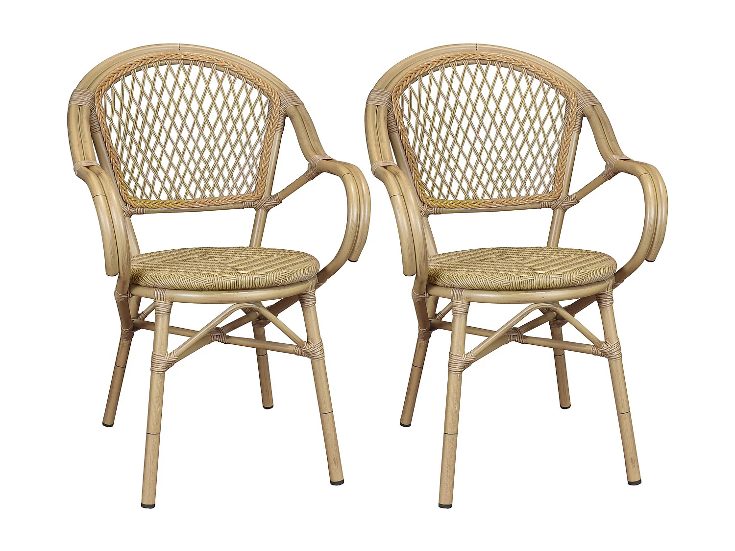 Now's Home - Lot De 2 Fauteuils De Table En Rotin Synthetique