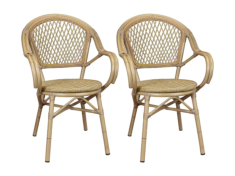 Now's Home - Lot De 2 Fauteuils De Table En Rotin Synthetique