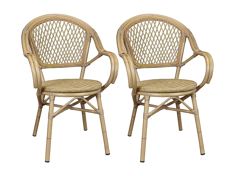 Now's Home - Lot De 2 Fauteuils De Table En Rotin Synthetique Capri