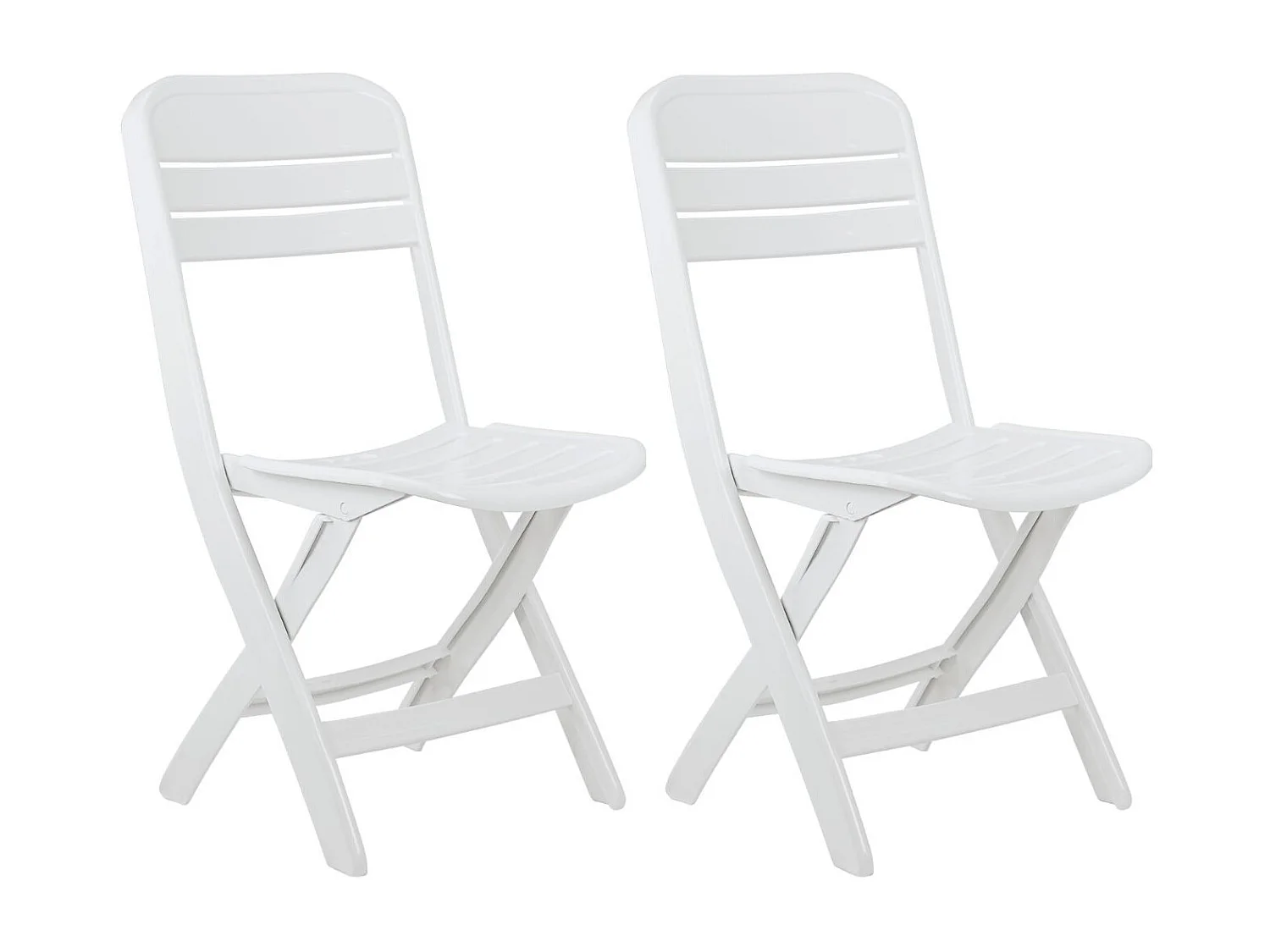 Pack de 2 chaises pliantes Bliss blanches 52x40x82cm Thinia Home