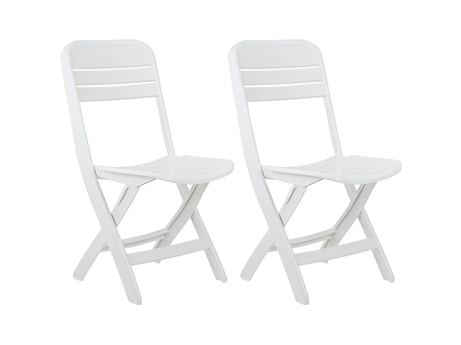 Pack de 2 chaises pliantes Bliss blanches 52x40x82cm Thinia Home