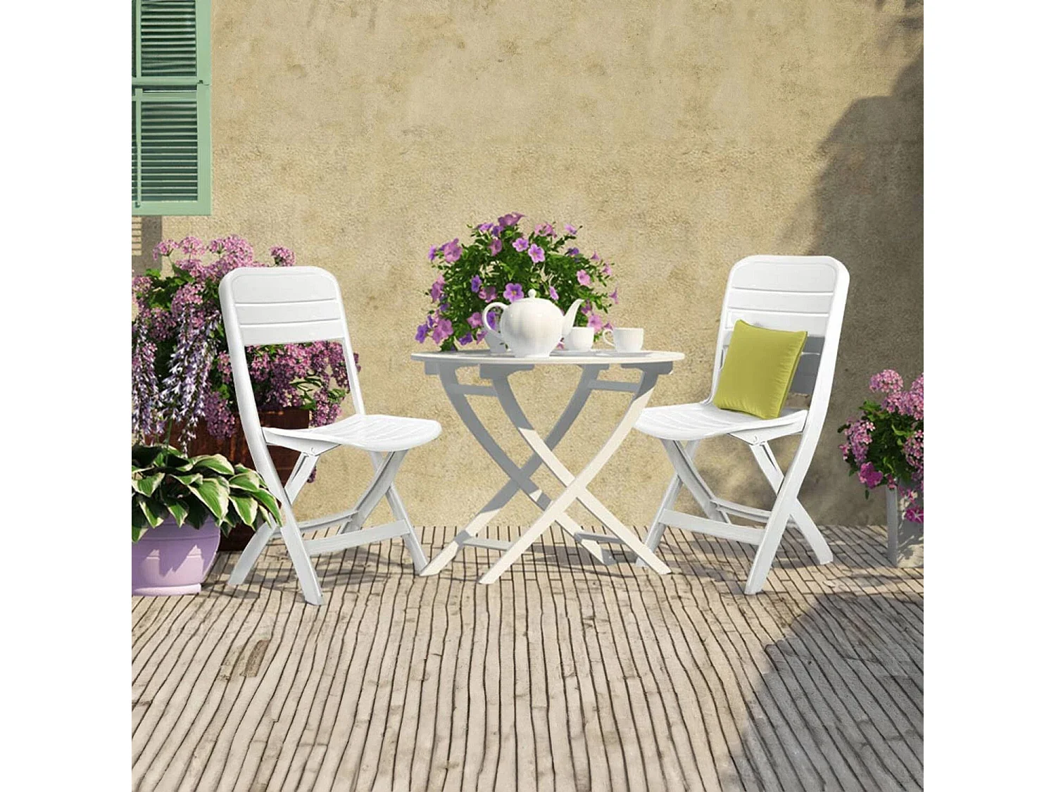 Pack de 2 chaises pliantes Bliss blanches 52x40x82cm Thinia Home