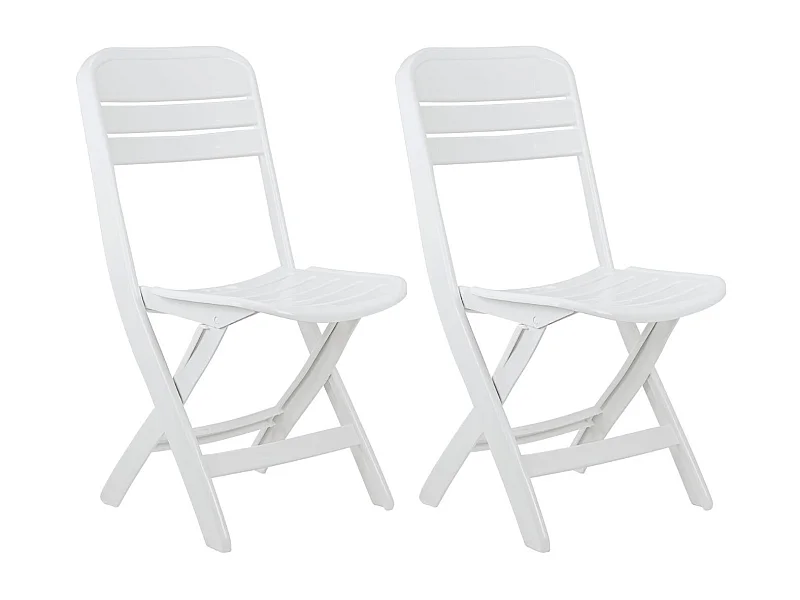 Pack de 2 chaises pliantes Bliss blanches 52x40x82cm Thinia Home