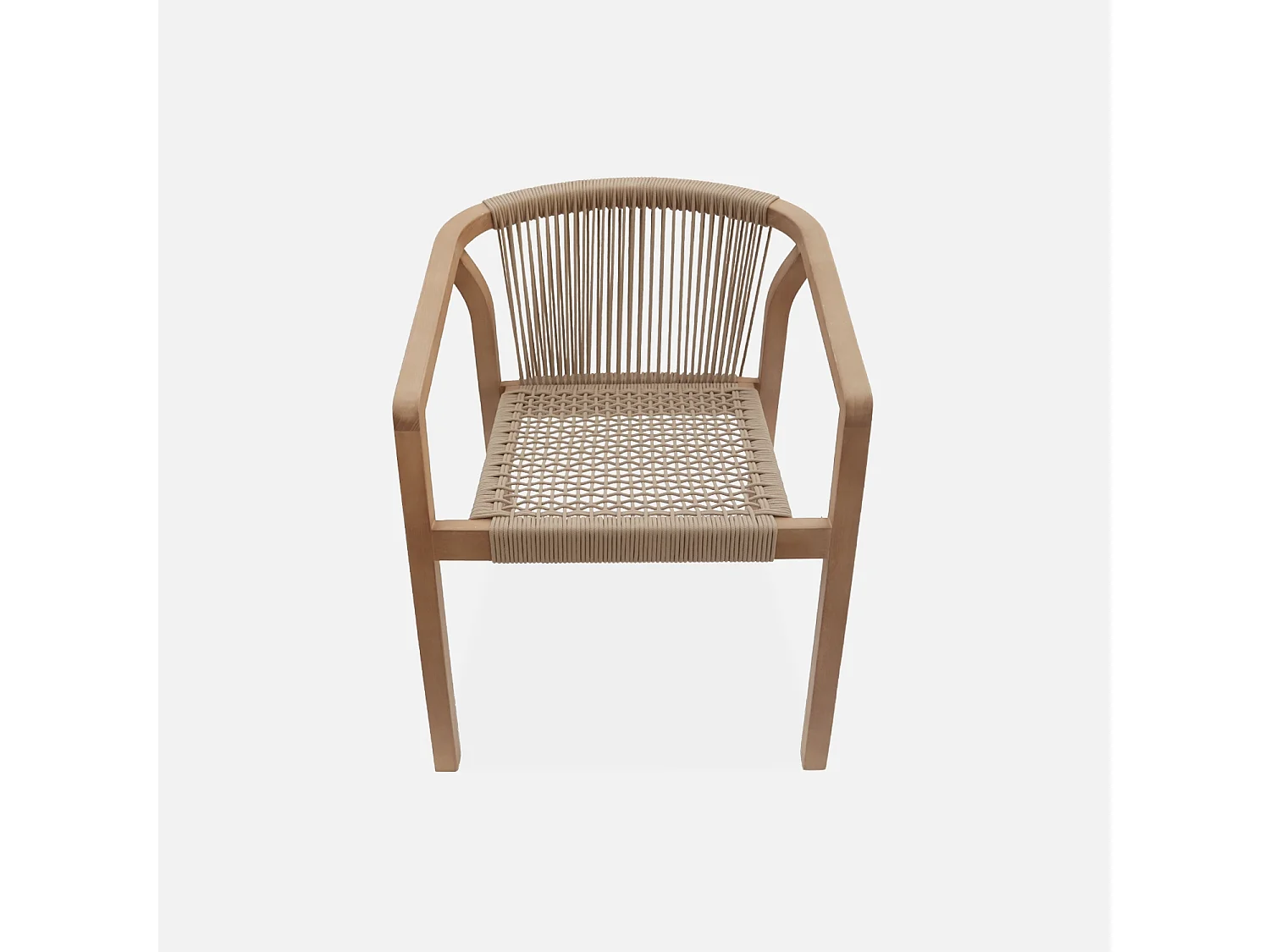 Set 2 sedie impilabili in legno e corda