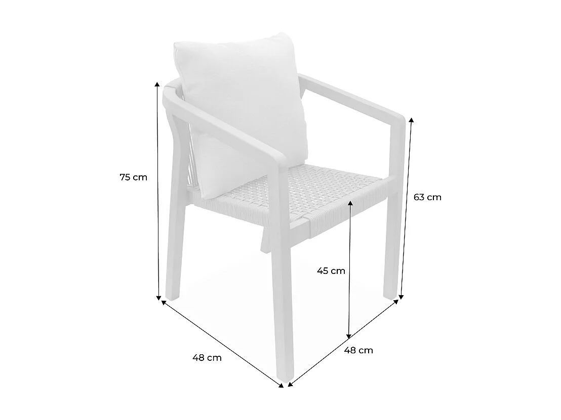 Set 2 sedie impilabili in legno e corda