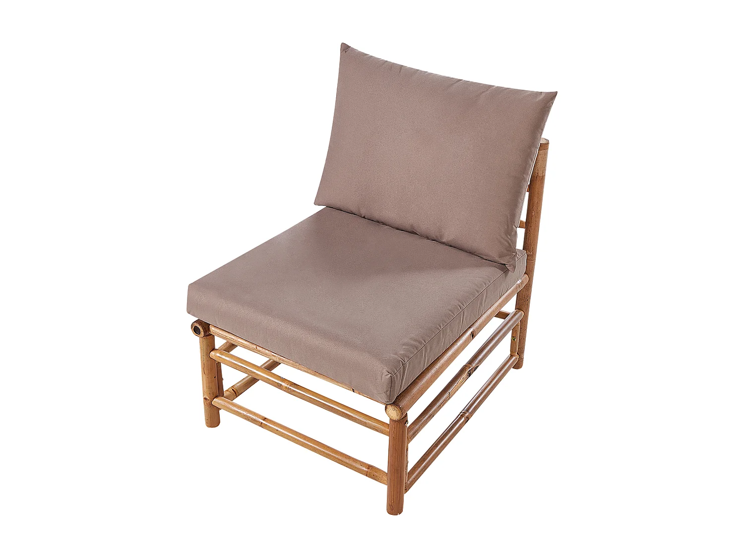 1-Sitzer Garten-Eckmodul CERRETO Bambusholz Taupe