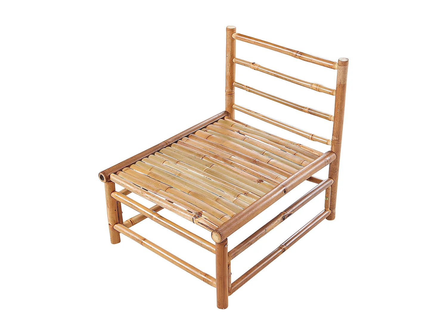 1-Sitzer Garten-Eckmodul CERRETO Bambusholz Taupe