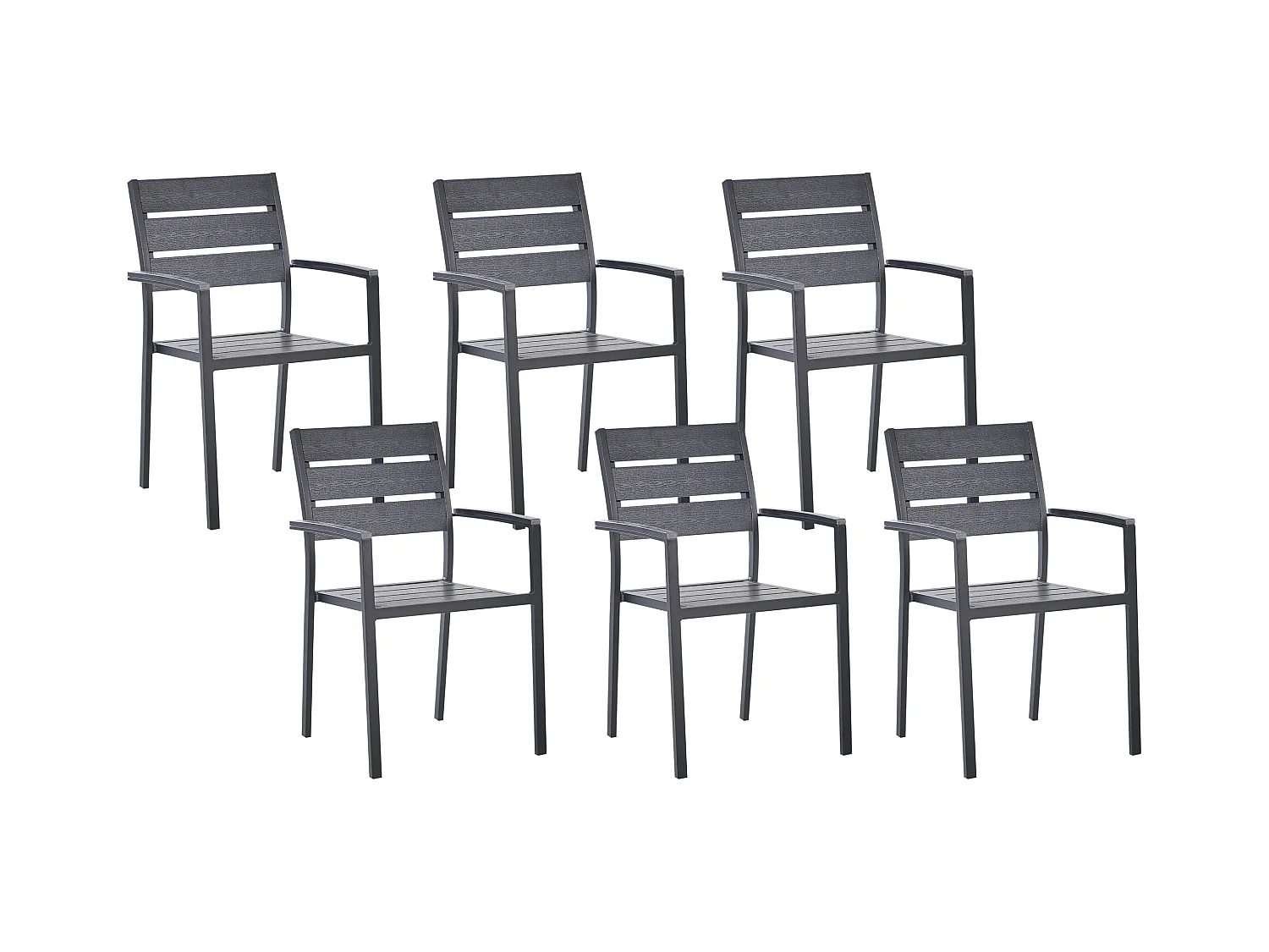 Lot de 6 chaises de jardin VERNIO Noir