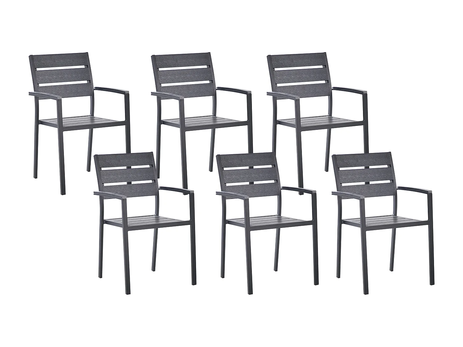 Lot de 6 chaises de jardin VERNIO Noir