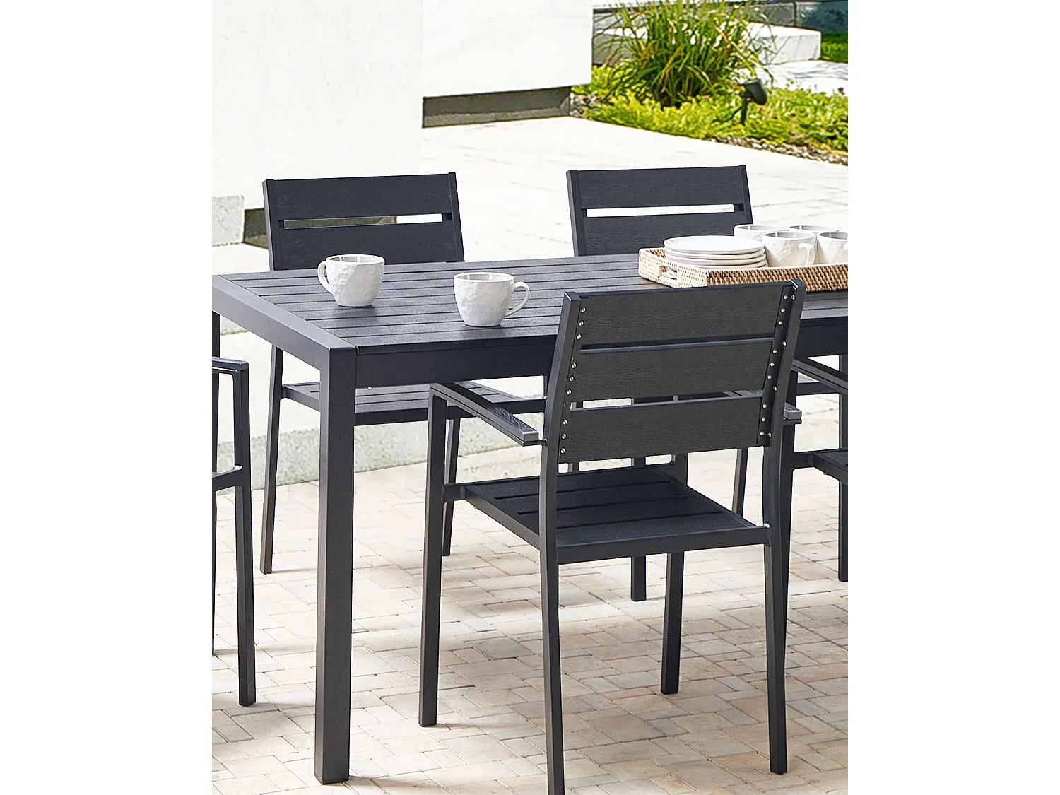 Lot de 6 chaises de jardin VERNIO Noir