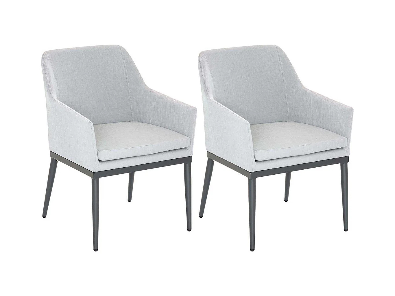 Fauteuil de jardin en aluminium et textilène (Lot de 2) Anthracite et gris perle