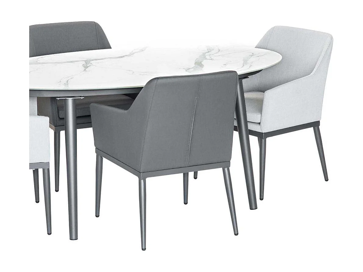 Fauteuil de jardin en aluminium et textilène (Lot de 2) Anthracite et gris perle