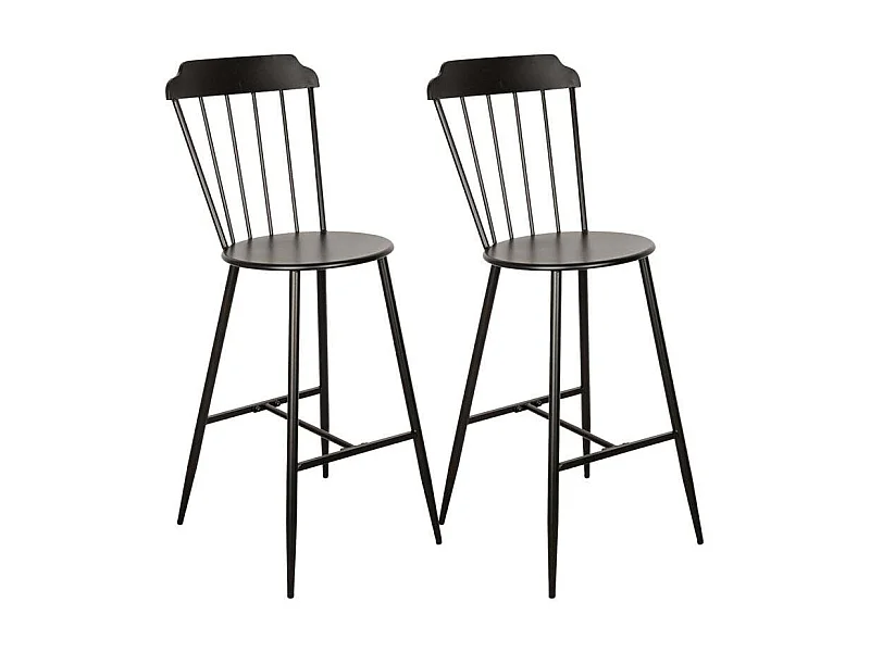 Chaise bar en métal laqué -Samos (Lot de 2)