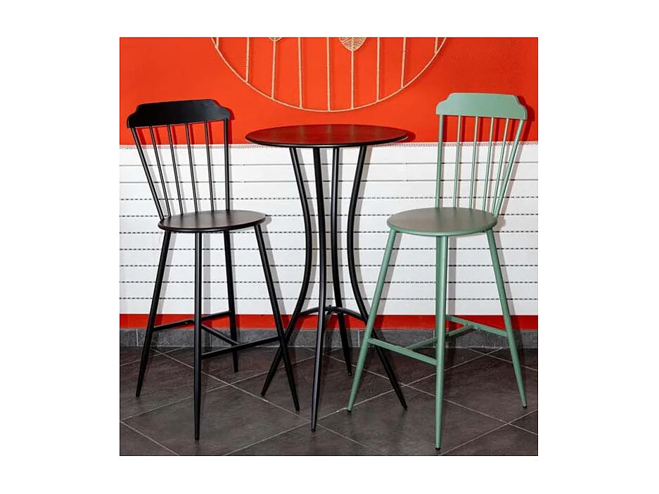 Chaise bar en métal laqué -Samos (Lot de 2)