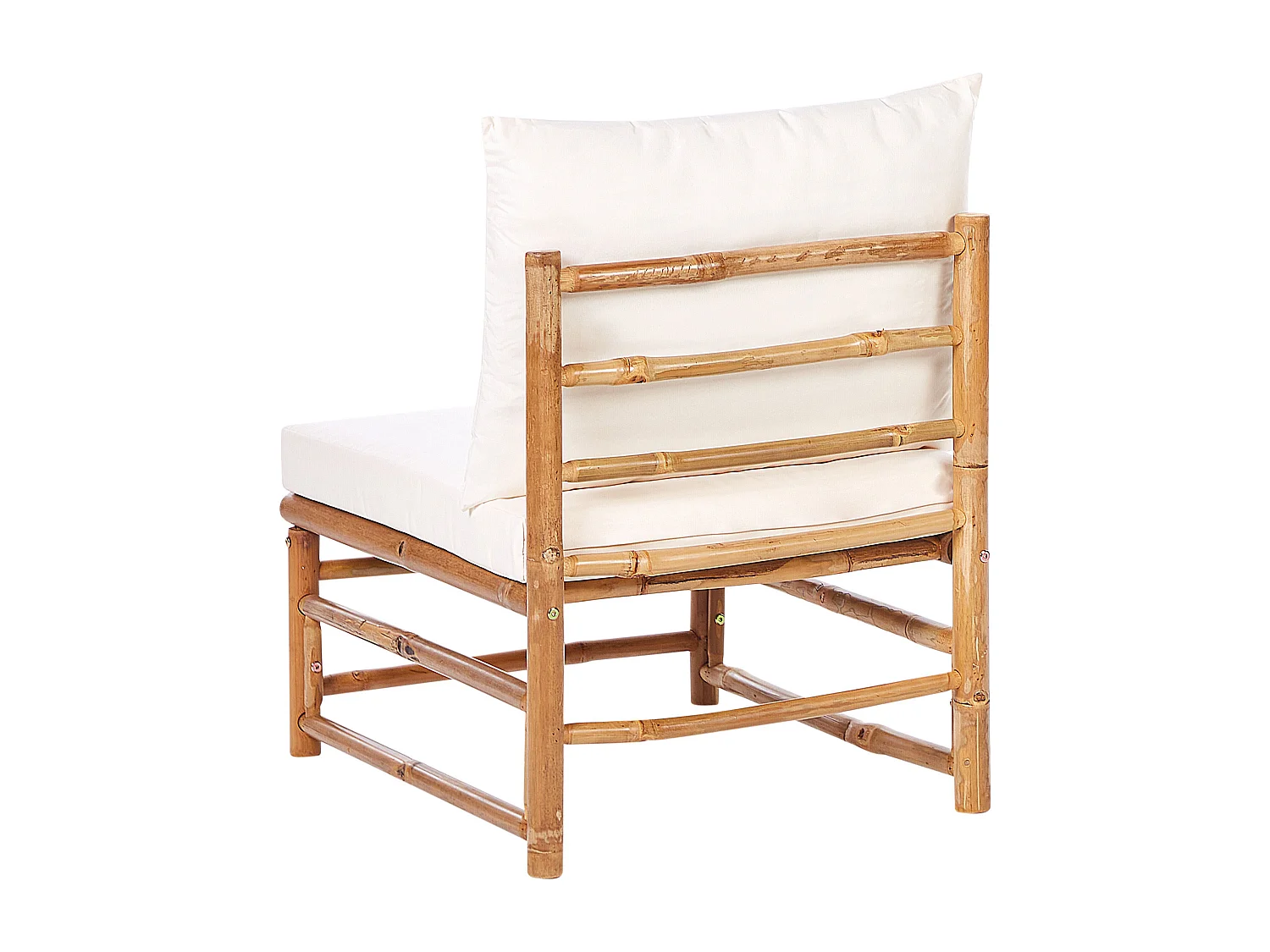 Modul Gartensessel Mittelstück Bambusholz hellbraun mit Auflagen weiß Cerreto