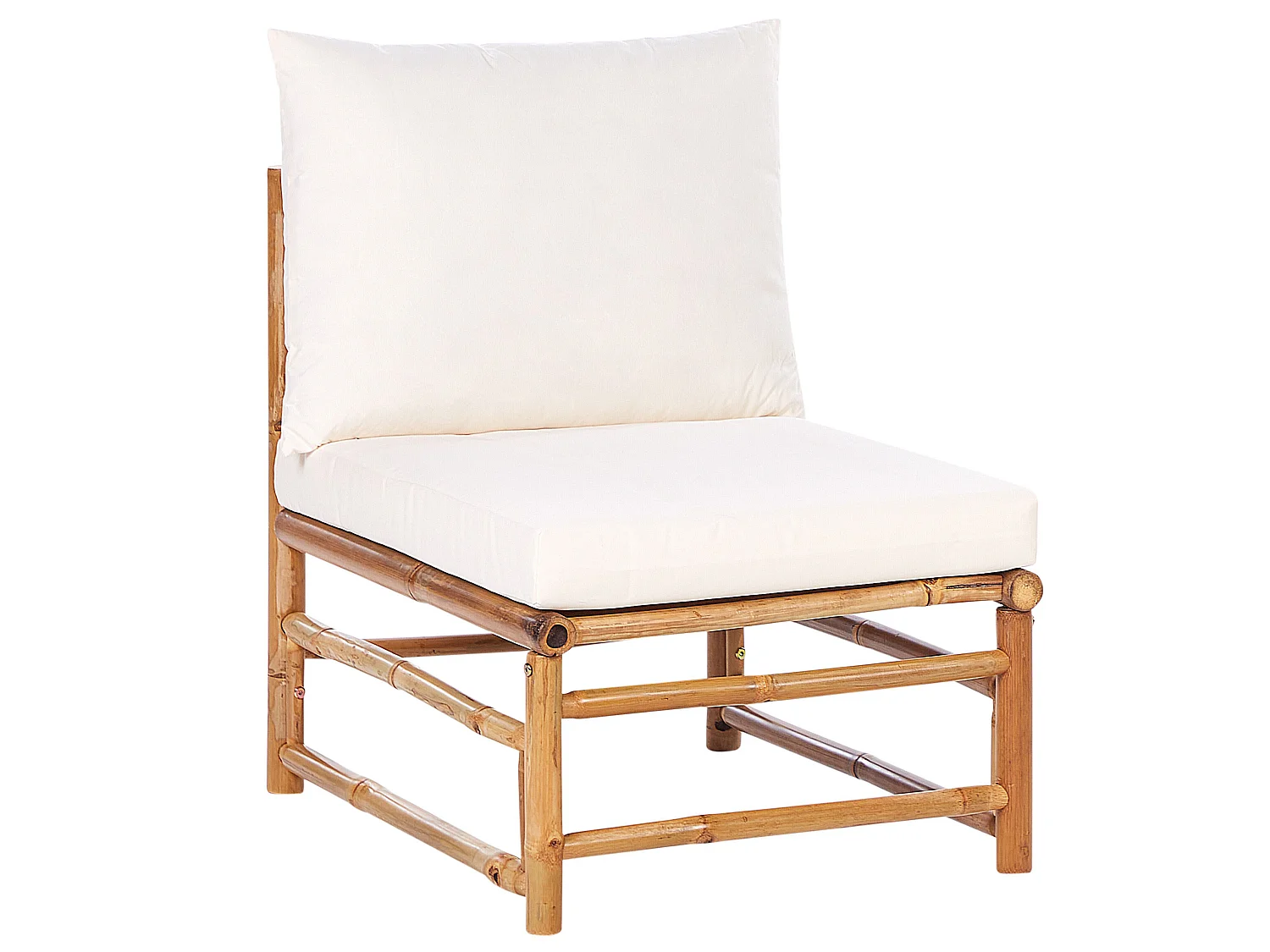 1-Sitzer Garten-Eckmodul CERRETO Bambusholz Cremeweiss