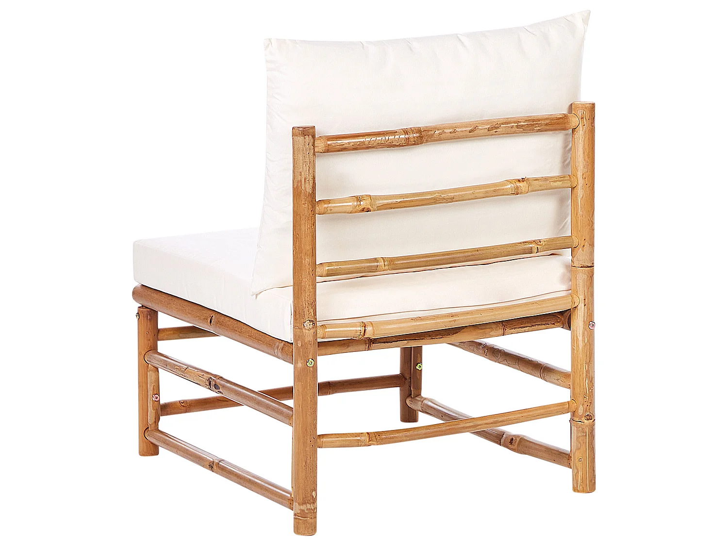 1-Sitzer Garten-Eckmodul CERRETO Bambusholz Cremeweiss