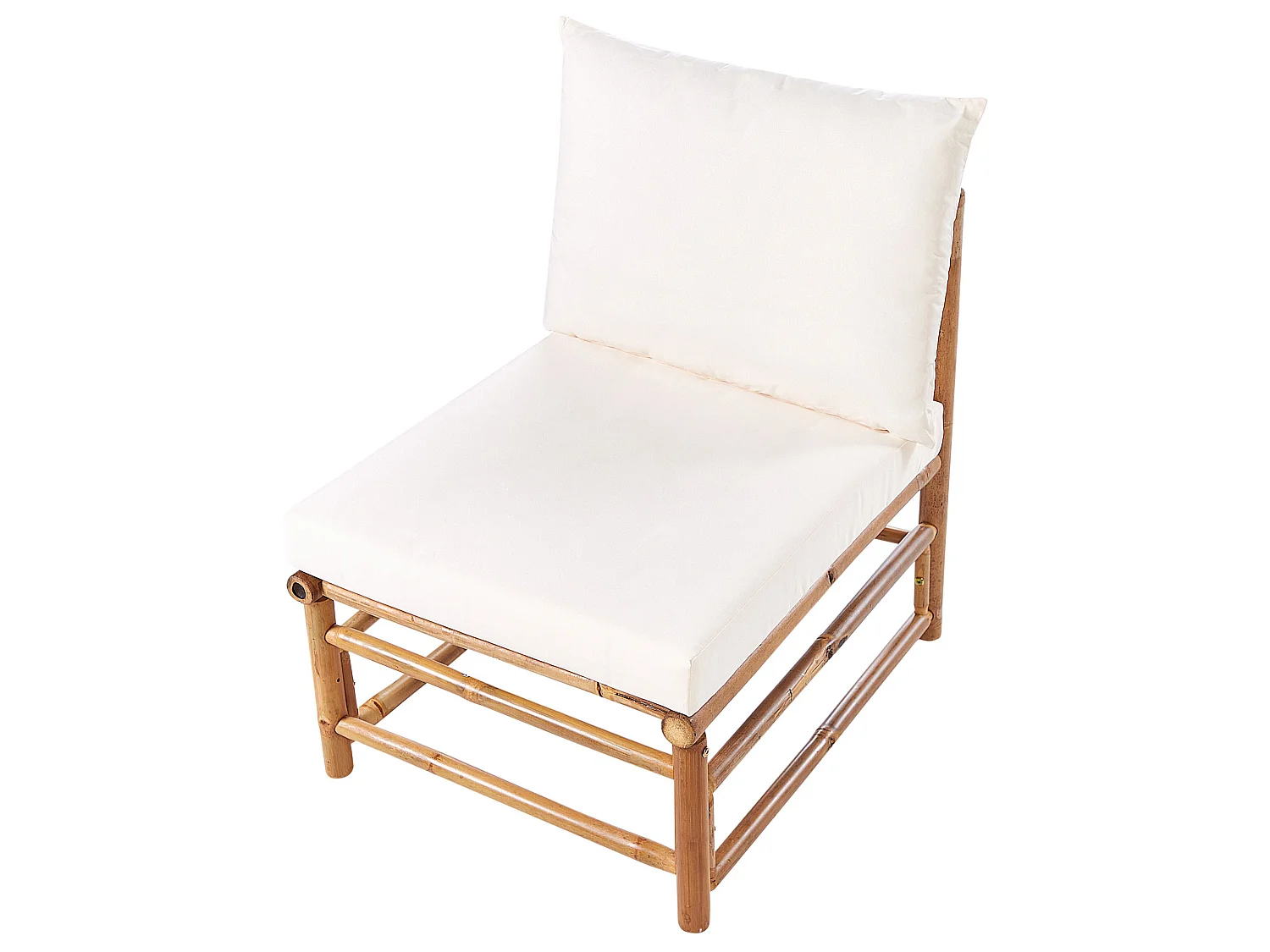 1-Sitzer Garten-Eckmodul CERRETO Bambusholz Cremeweiss