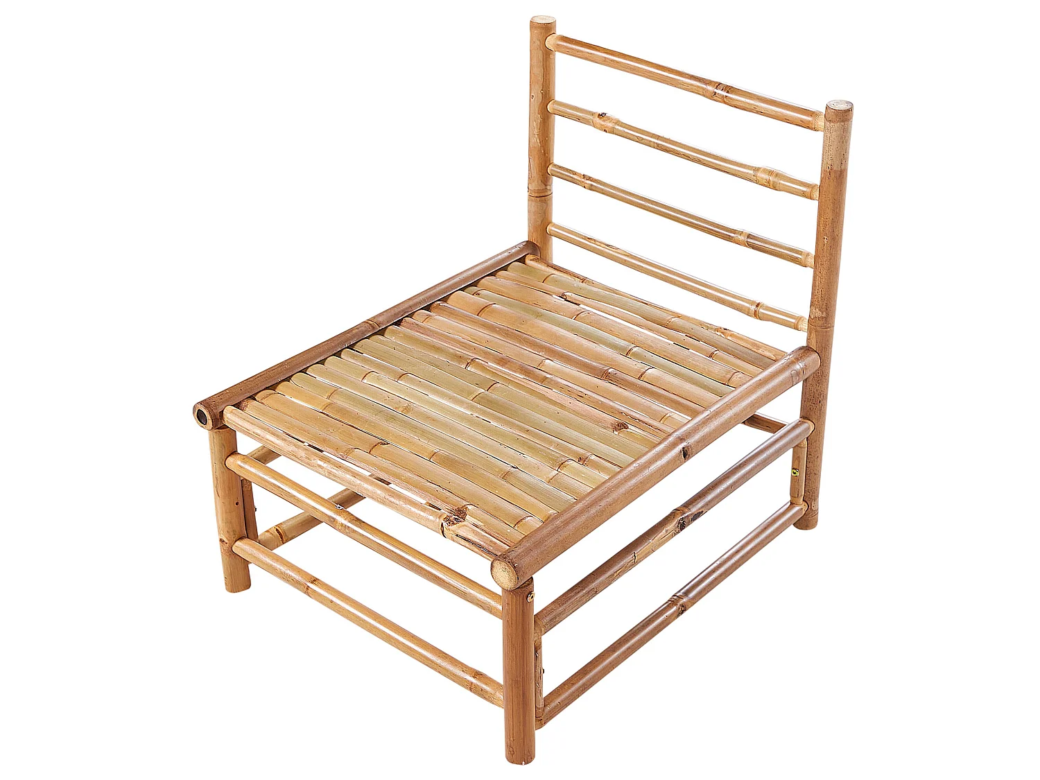 1-Sitzer Garten-Eckmodul CERRETO Bambusholz Cremeweiss