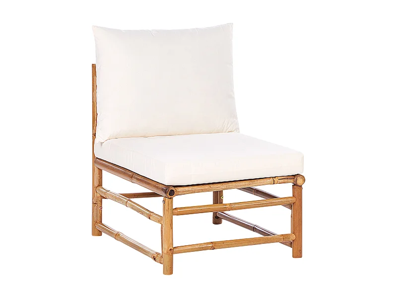 Section de jardin 1 place CERRETO Bambou Blanc cassé