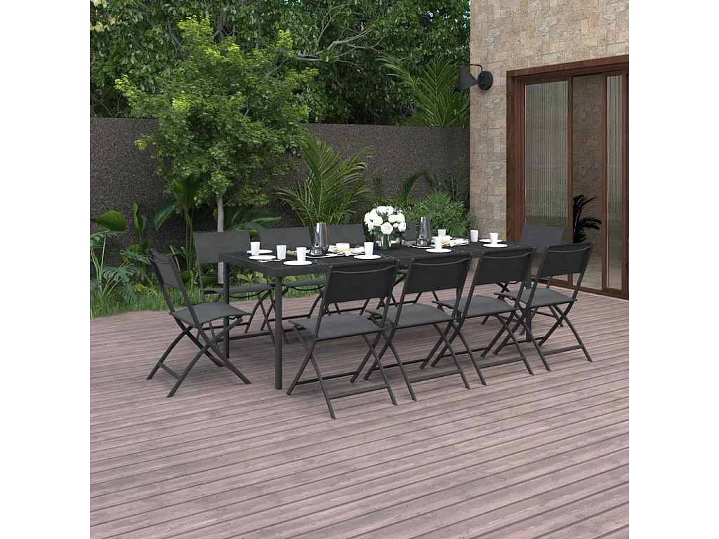 11 pcs conjunto de jantar para exterior aço