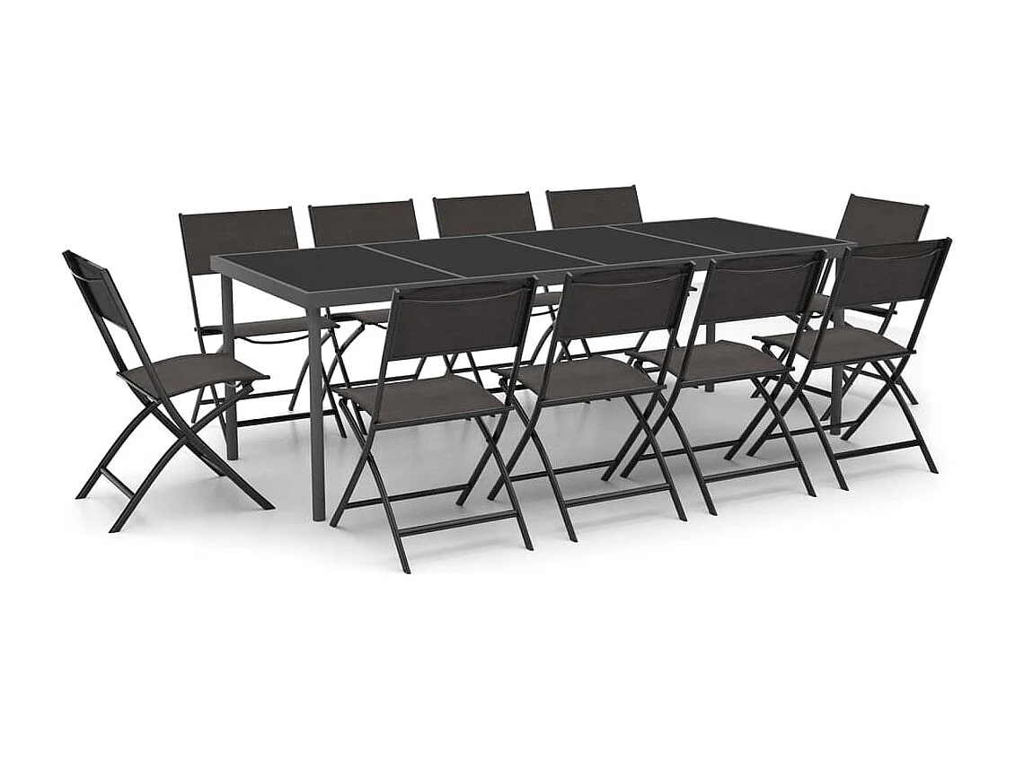 11 pcs conjunto de jantar para exterior aço