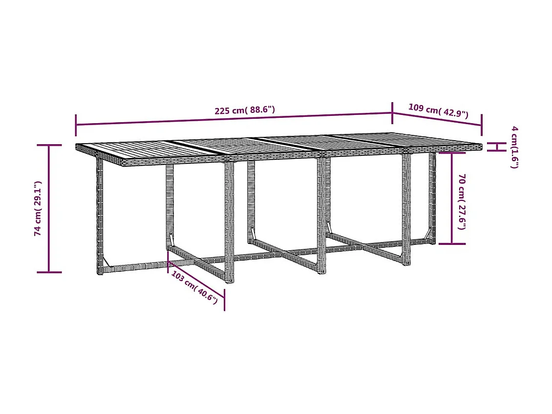 13-delige Tuinset poly rattan en acaciahout zwart