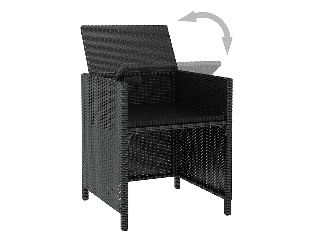 Set da Pranzo da Giardino 13 pz Polyrattan e Legno Acacia Nero