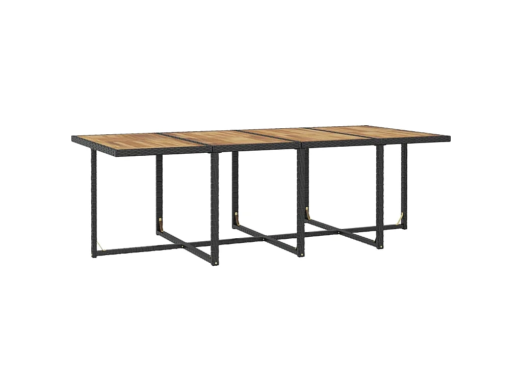 Set da Pranzo da Giardino 13 pz Polyrattan e Legno Acacia Nero