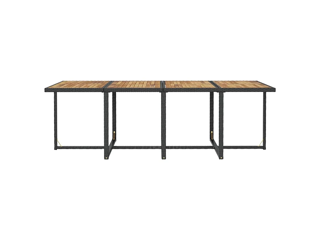 Set da Pranzo da Giardino 13 pz Polyrattan e Legno Acacia Nero