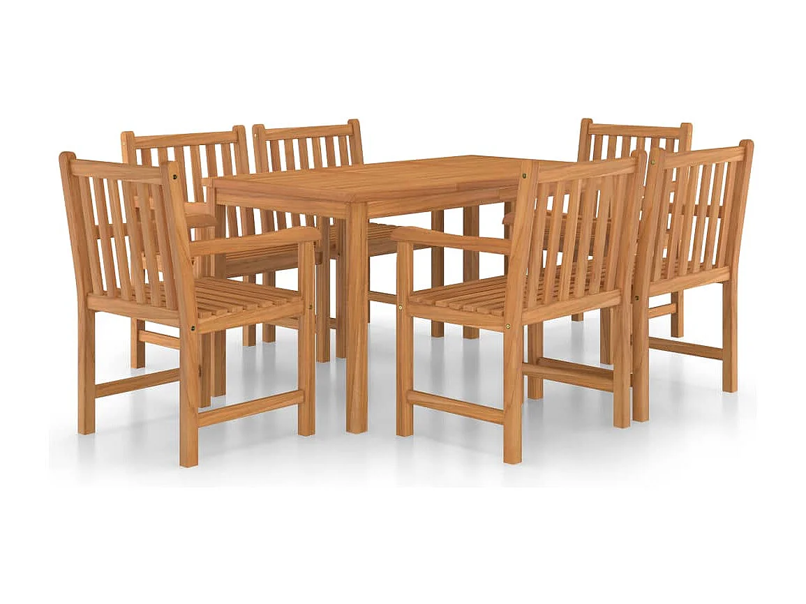 7-delige Tuinset massief teakhout