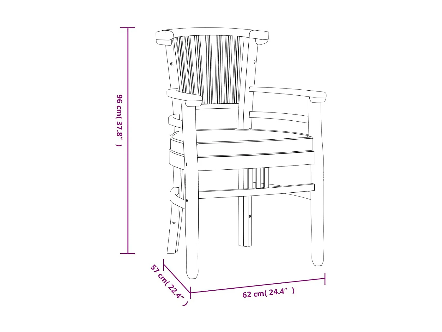 Ensemble à manger de jardin 5 pcs Bois de teck massif