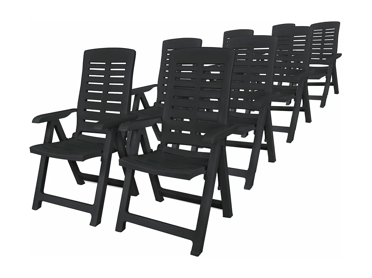 Set da Pranzo da Giardino 9 pz in Plastica Antracite