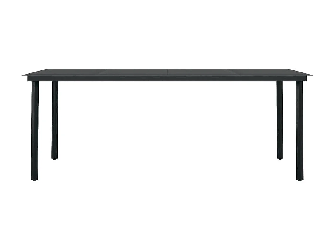 Set da Pranzo da Giardino 9 pz con Cuscini Nero e Grigio