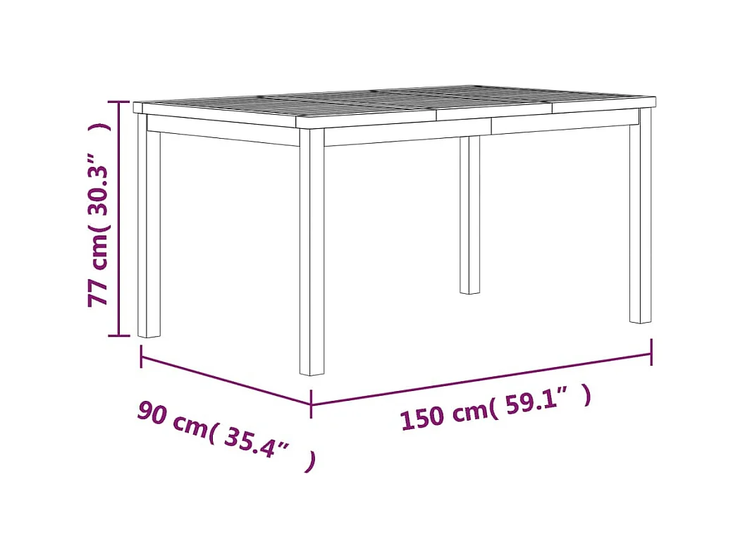 Ensemble à manger de jardin 7 pcs Bois de teck solide
