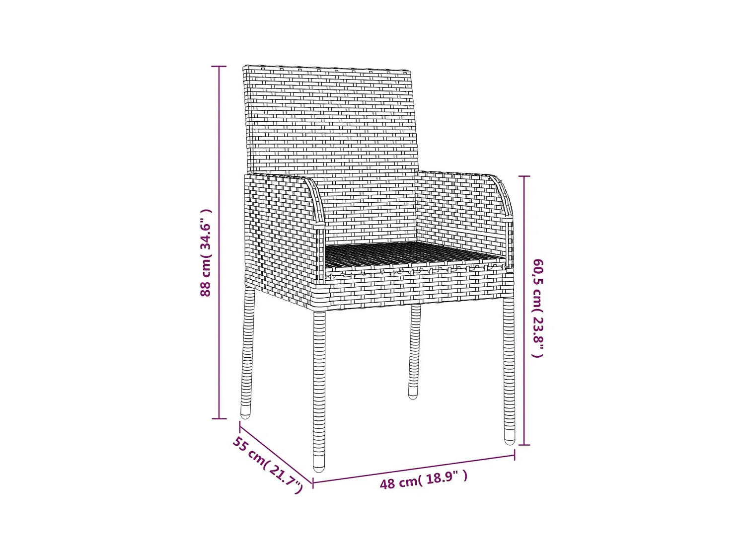 Set da Pranzo da Giardino 5 pz con Cuscini in Polyrattan Grigio