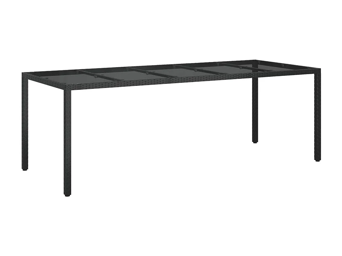 Ensemble à manger jardin 9pcs et coussins noir résine tressée