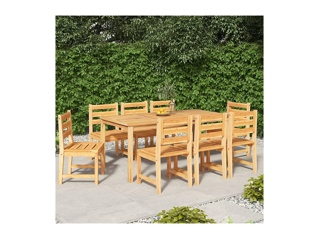 Ensemble à manger de jardin 9 pcs Bois de teck solide