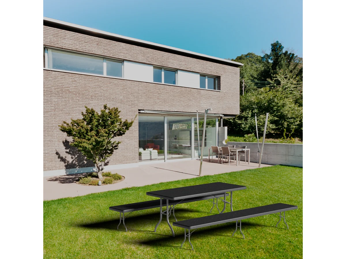 Set tavolo pieghevole con 2 panche 180cm Catering Thinia Home