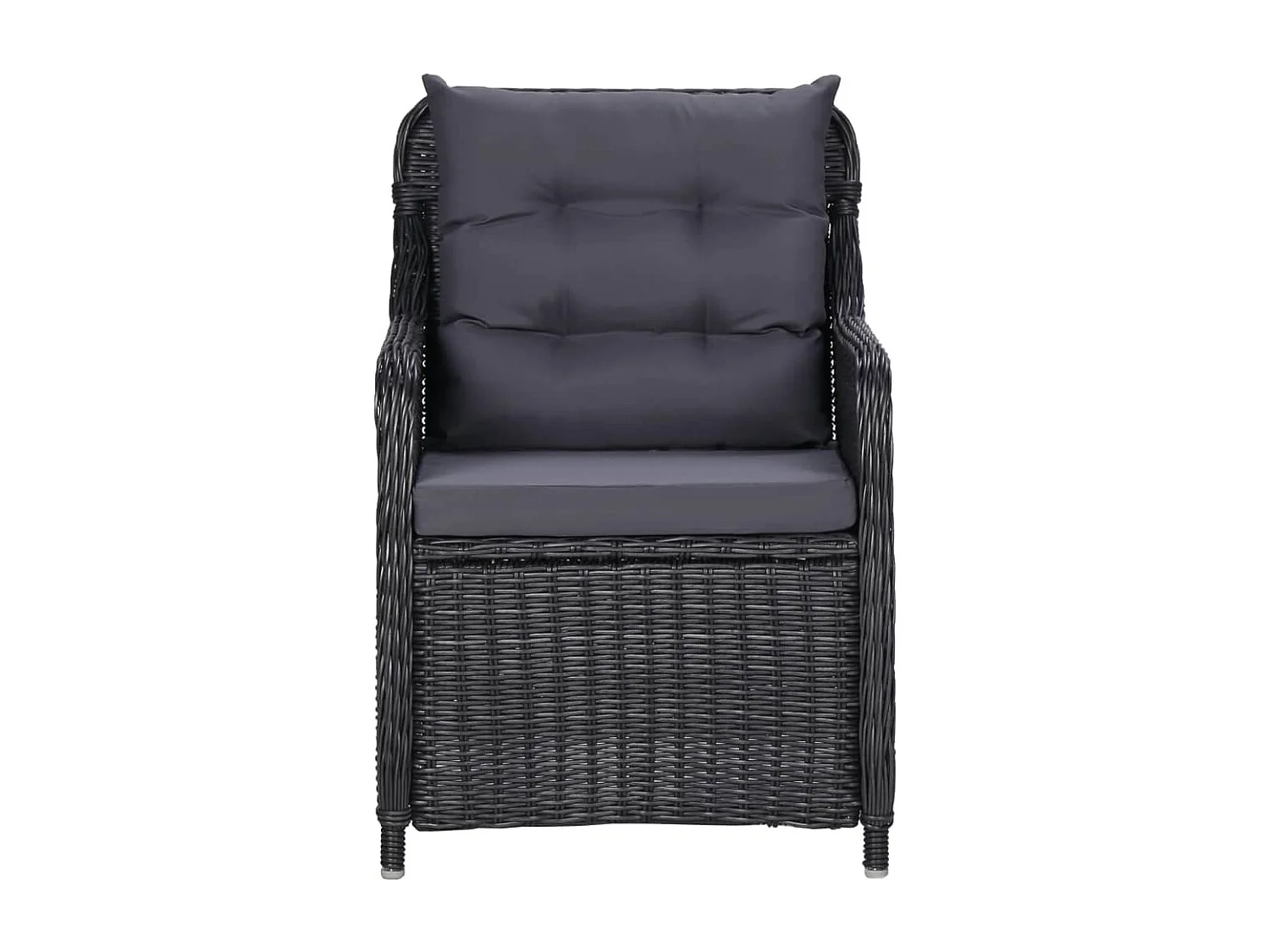 7 pcs conjunto de jantar para jardim preto