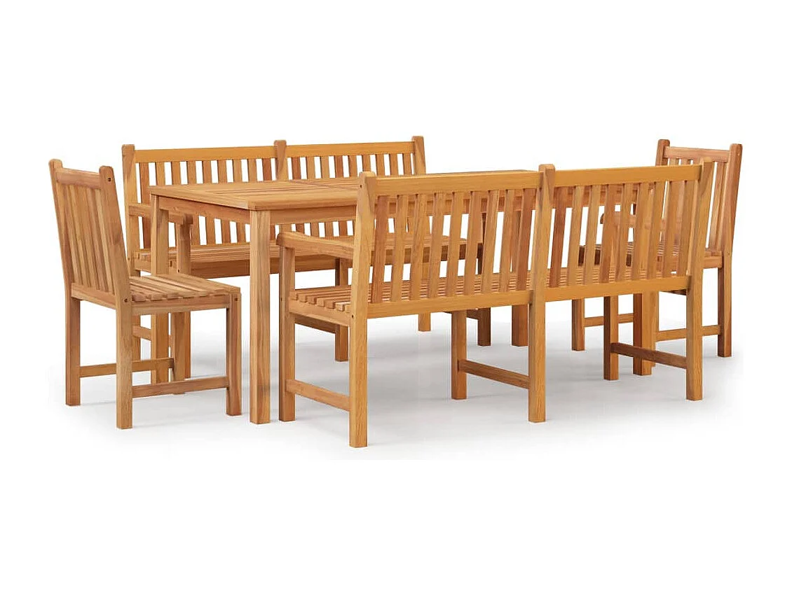 Ensemble à manger de jardin 5pcs Bois de teck massif