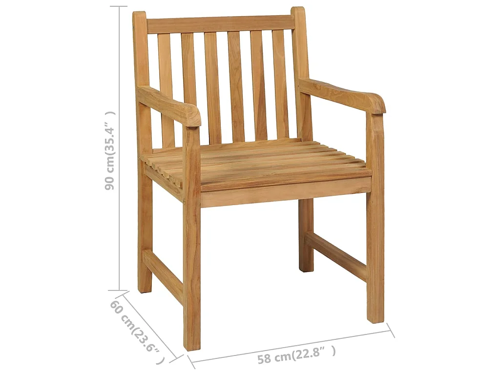 Ensemble de salle à manger de jardin 5 pièces 160 x 80 cm en bois de teck massif