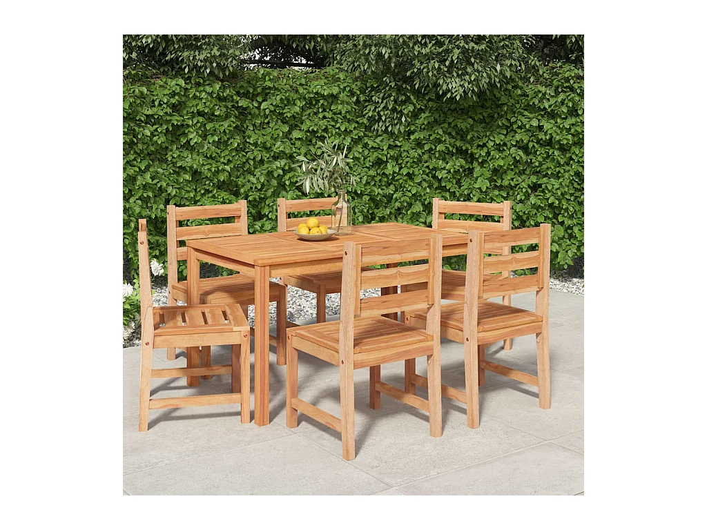 Ensemble à manger de jardin 7 pcs Bois de teck solide