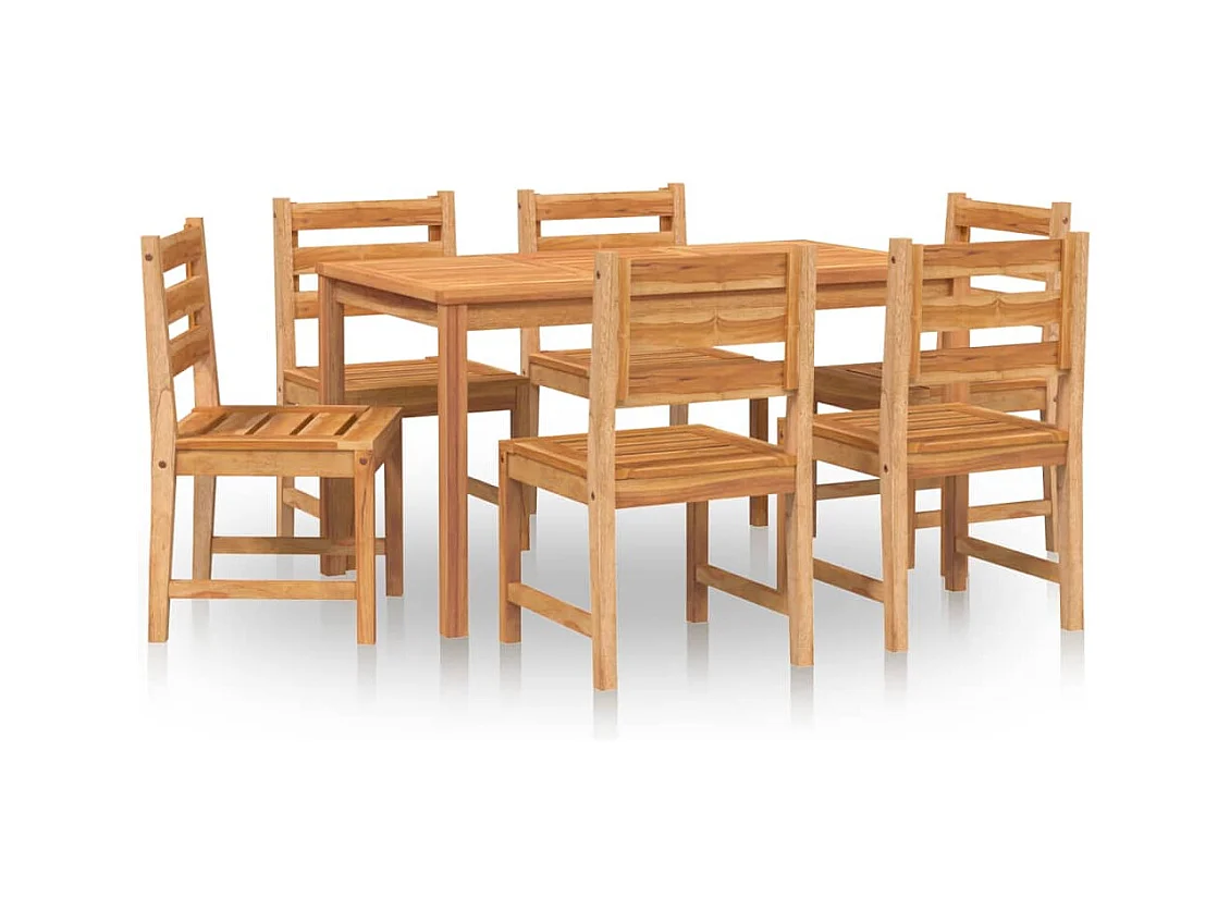 7-tlg. Garten-Essgruppe Massivholz Teak