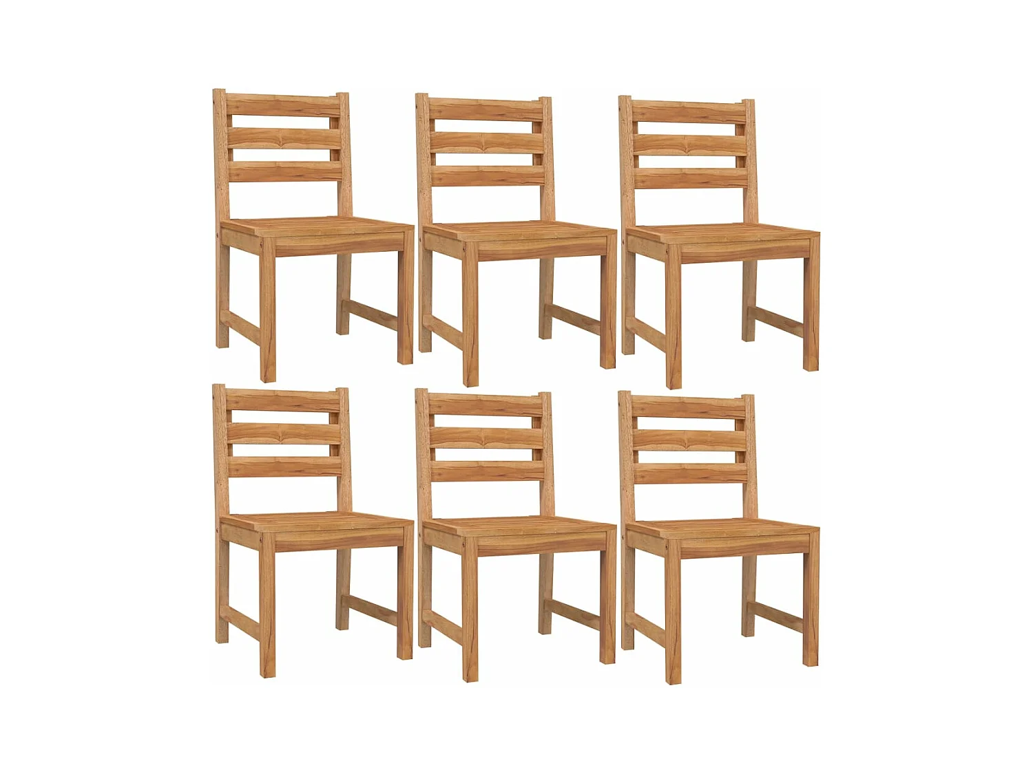 7-tlg. Garten-Essgruppe Massivholz Teak